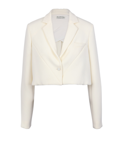 Balenciaga Cropped Blazer, Poliester, Ivory, Sz 8, 3*