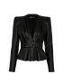 Balmain Peplum Jacket, £395, Clothing, Black, Leather, Front view