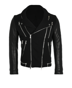 Balenciaga Biker Jacket, Mens, Leather/Cotton, Black, Sz S, 3*