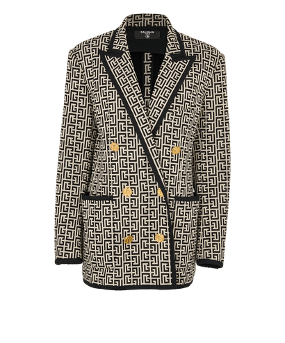 Balmain Monogram Double Breasted Blazer, front view
