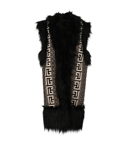 Balmain Monogram Jacquard & Trimmed Gilet, Wool/Poly, Black/White, UK6, 3*