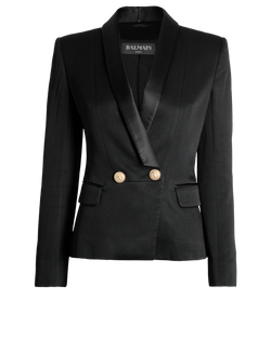 Balmain Single Button Blazer, Viscose, Black, UK10, 3*