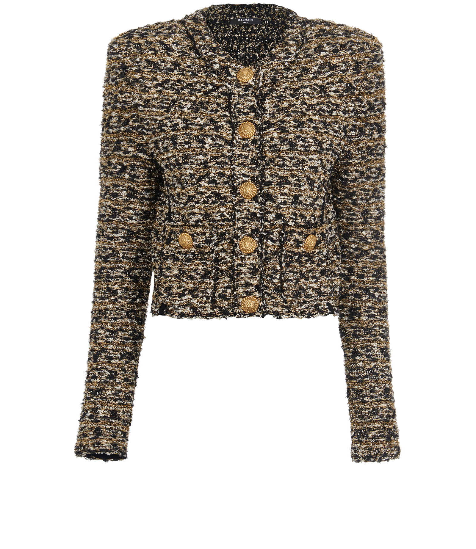 【BALMAIN】llic boucle-tweed ジャケット BALMAIN Embellished metallic bouclé-tweed jacket | NET-A-PORTER