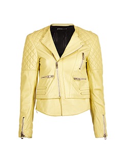 Balenciaga Biker Jacket, Leather, Yellow, UK 10
