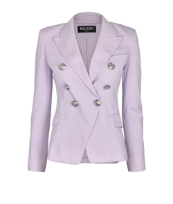 Balmain Double Breasted Blazer, Cotton, Lilac, UK 6, 3*