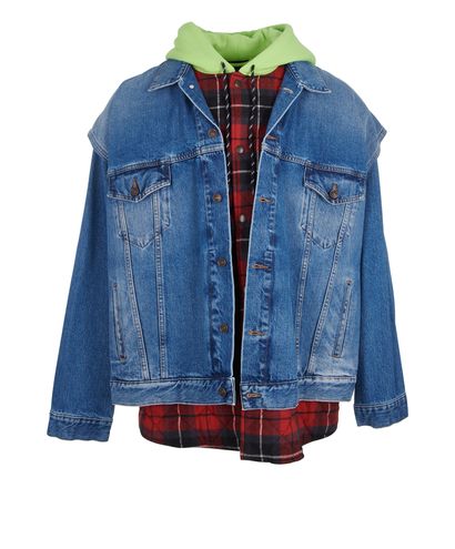 Balenciaga Layered Denim Hoodie/Jacket, front view
