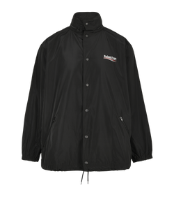 Balenciaga Political Logo Windbreaker, Polyester, Black, Sz XS, 3*