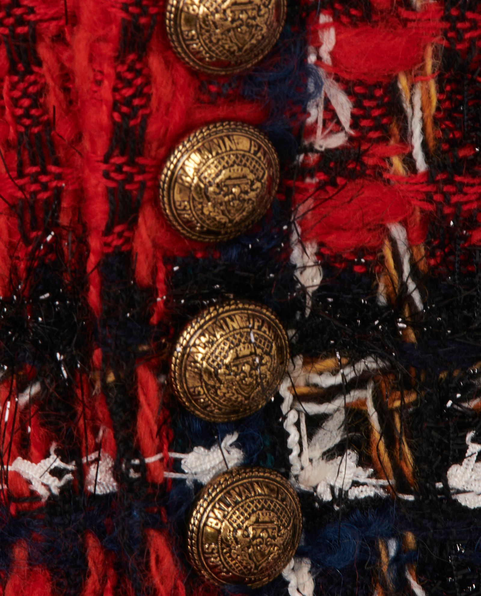 【Balmain】チェックツイード boleroジャケット Balmain Bolero Checked Boucle Jacket, Jackets - Designer