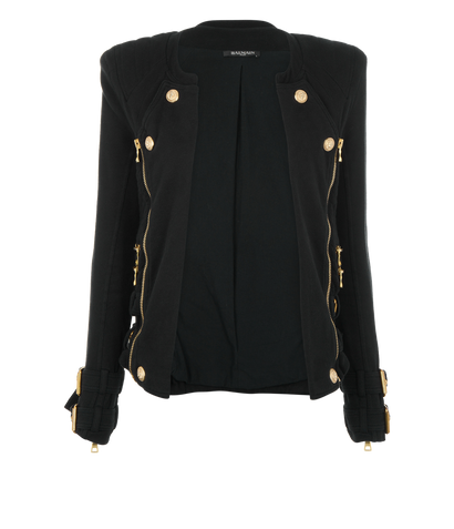 Balmain Double Zip Biker Jacket- UK6, front view