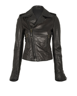 Balenciaga Vintage Biker Jacket, Lambskin, Black, UK10, 1*