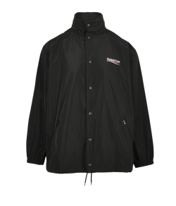 Balenciaga Political Campaign Zip Up Jacket, Mens, Poly, Black, Sz S, 3*