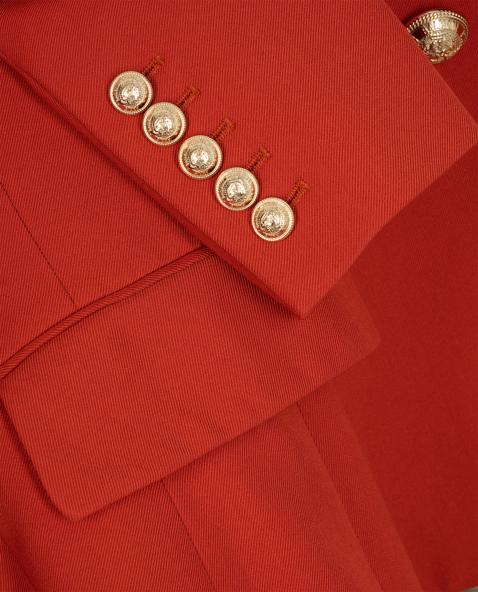 Balmain Gabardine 6-Button Jacket, &pound;350, Clothing, Orange, Viscose/Wool, Other view