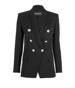 Balmain Blazer, Wool, Black, UK8, 3*