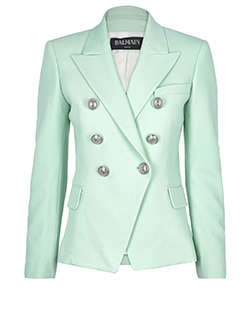 Balmain Classic Blazer, Wool, Minted Green, 8,DB, 3*    