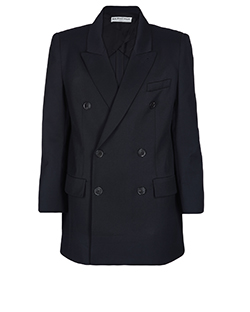 Balenciaga Double Breasted Jacket, Wool, Navy, UK 14