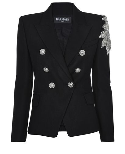 Balmain Embellished Shoulder Classic Jacket, front view