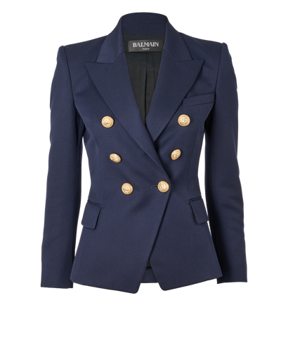 Balmain Blazer Jacket, &pound;420, Clothing, Navy, Wool, Front view