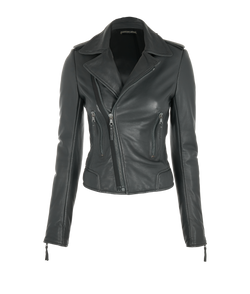 Balenciaga Vintage Biker Jacket, Leather. Grey, Uk10, 3*