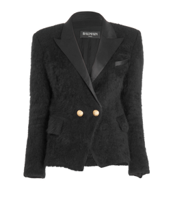 Balmain Blazer, Wool/Poly, Black, UK10, 2*