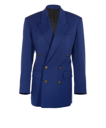 Balenciaga Shoulder Pad Blazer, &pound;330, Clothing, Blue, Wool, Front view