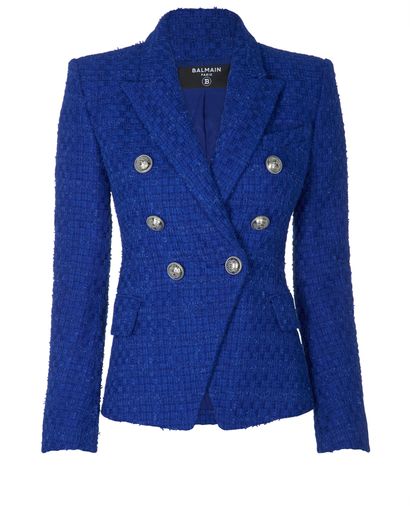 Balmain Double Breasted Tweed Blazer, front view