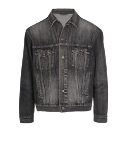 Balenciaga Logo Denim Jacket, Cotton, Black, UK8, 3*