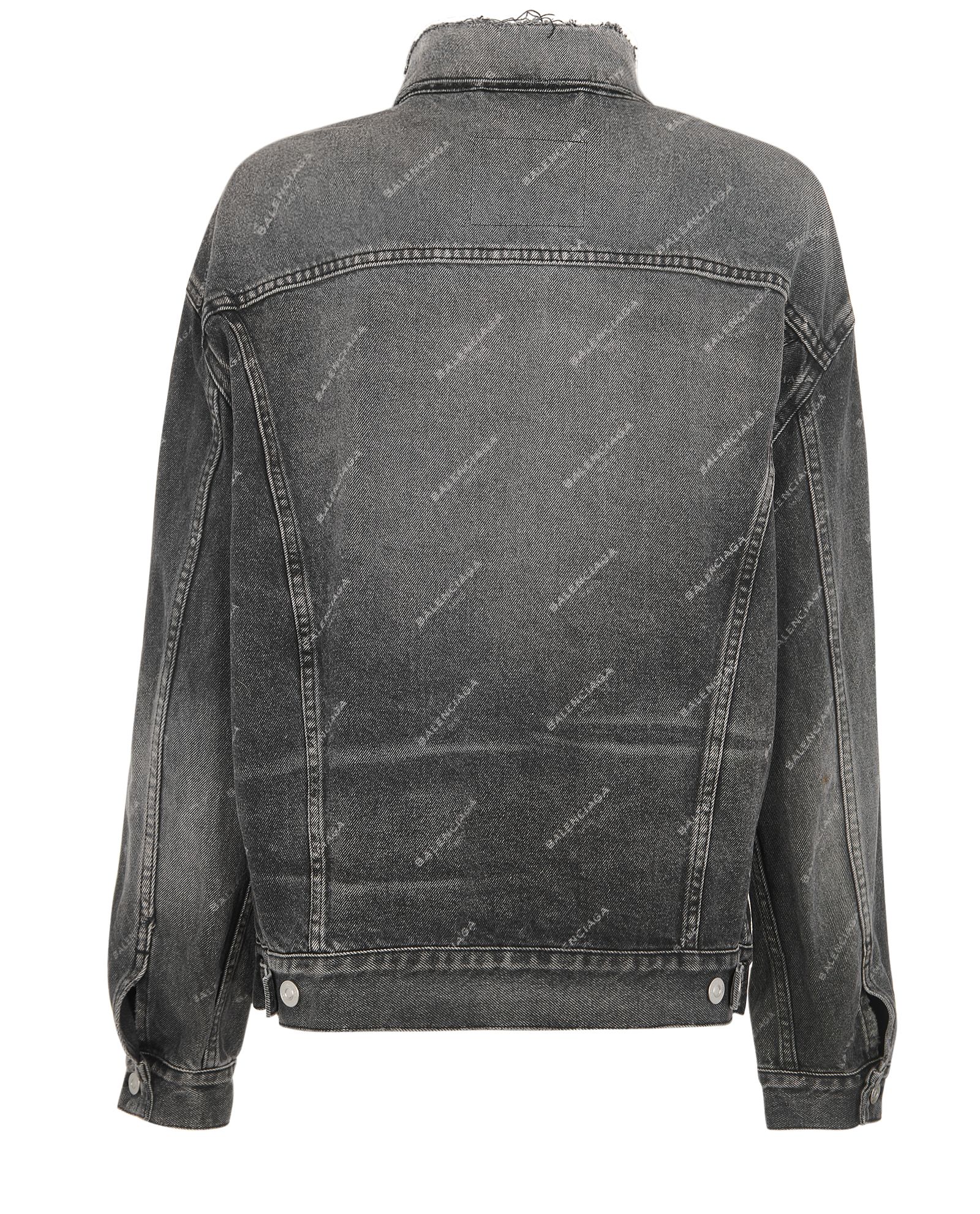 Balenciaga Logo Denim Jacket, &pound;420, Clothing, Black, Denim, Back view