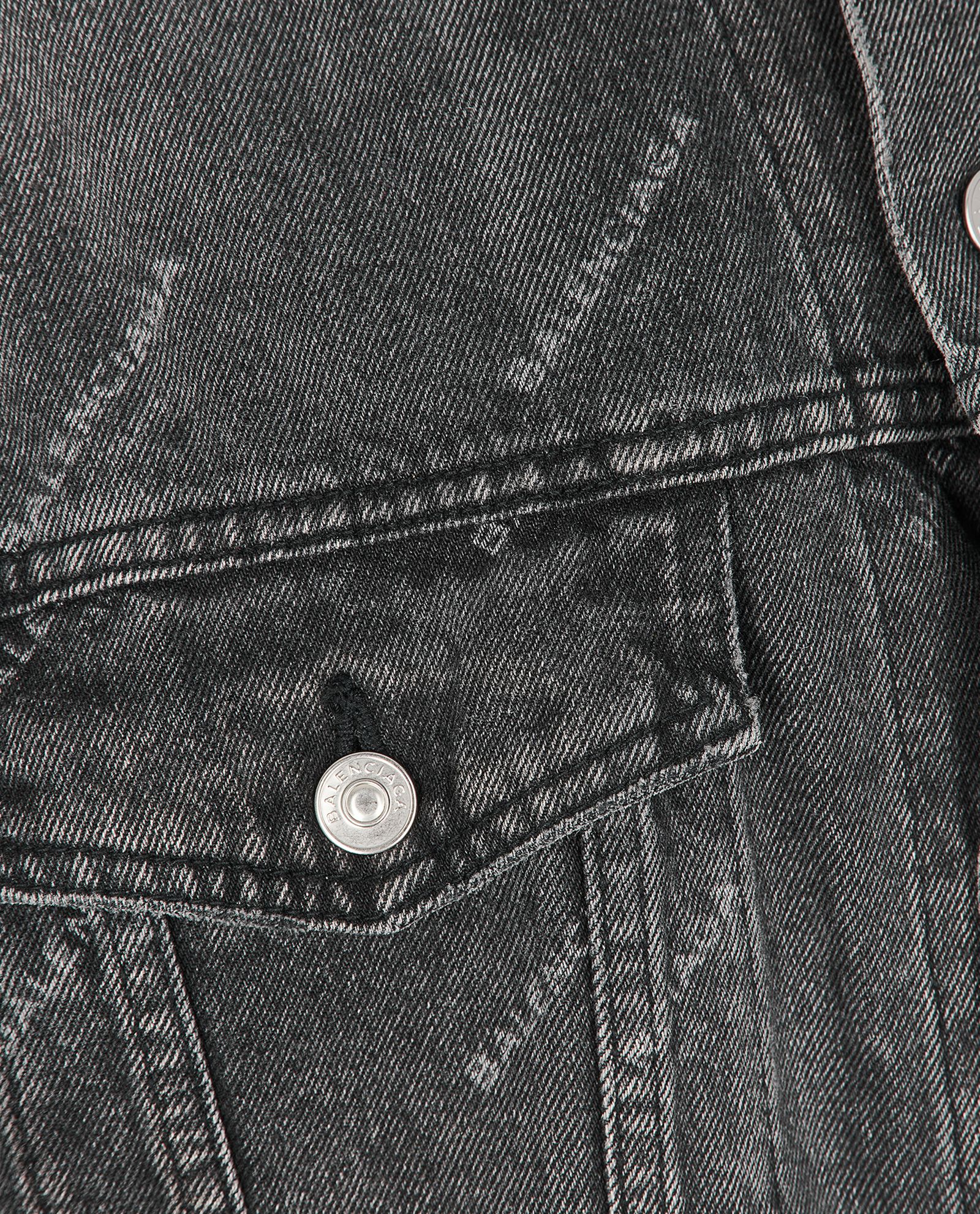 Balenciaga Logo Denim Jacket, &pound;420, Clothing, Black, Denim, Other view
