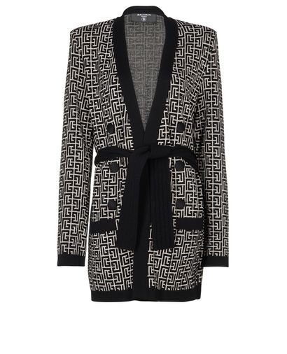 Balmain Monogram Belted Cardigan, front view