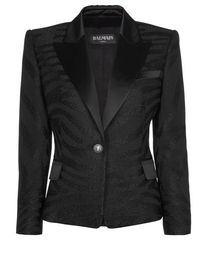 Balmain Glitter Tuxedo Blazer, front view