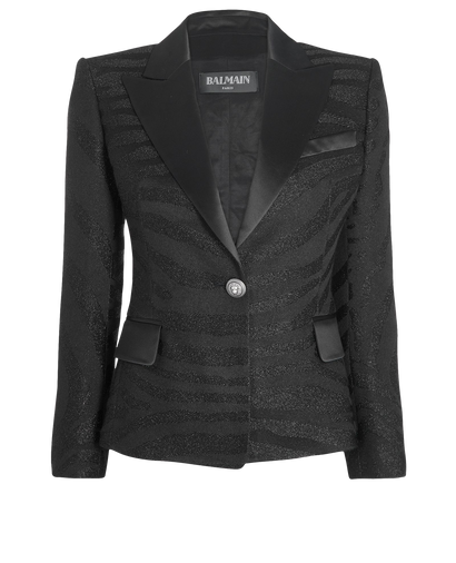 Balmain Tuxedo Blazer, &pound;550, Clothing, Black, Polyester Mix/Wool, Front view