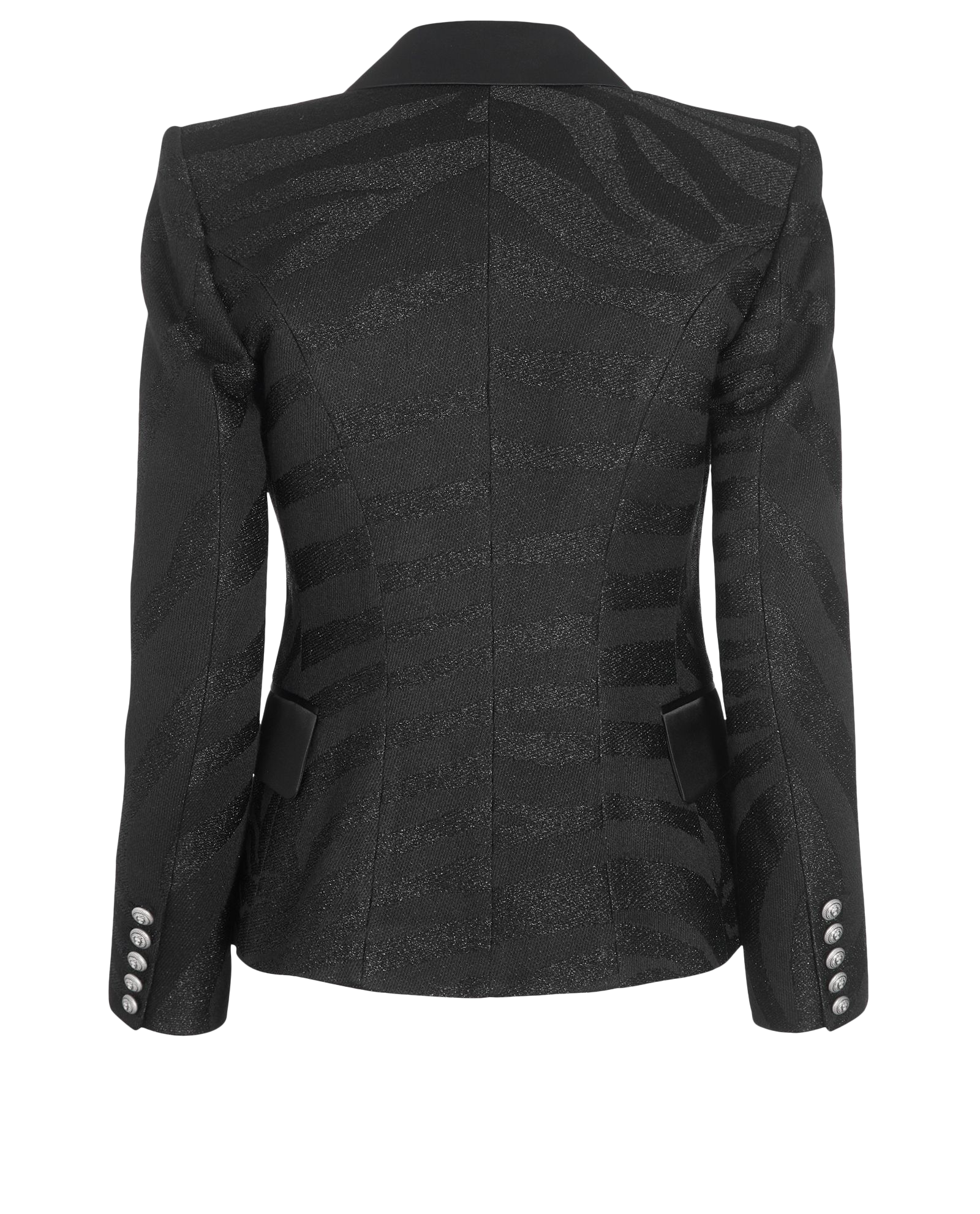 Balmain Tuxedo Blazer, &pound;550, Clothing, Black, Polyester Mix/Wool, Back view