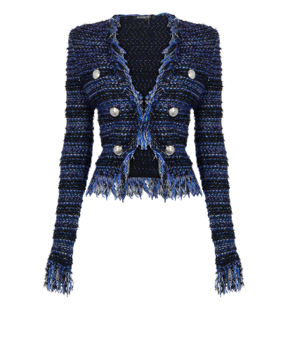 Balmain Fringe Tweed Jacket, front view