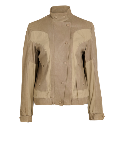 Bottega Veneta Biker Jacket, &pound;550, Clothing, Beige, Leather, Front view