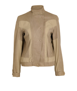 Bottega Veneta Biker Jacket, Leather, Beige, UK12, 3*