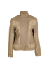 Bottega Veneta Biker Jacket, &pound;550, Clothing, Beige, Leather, Front view