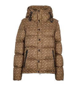 Burberry TB Monogram Jacquard Puffer, Nylon, Brown, Sz XS, 3*