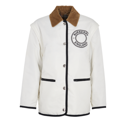Burberry Reversible Jacket, &pound;495, Clothing, White, Nylon, Front view
