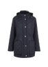 Burberry Quilted Zip-Up Jacket, &pound;375, Clothing, Navy, Polyester (Polymer), Front view