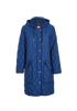 Burberry Quilted Long Jacket, &pound;450, Clothing, Blue, Polyester (Polymer), Front view