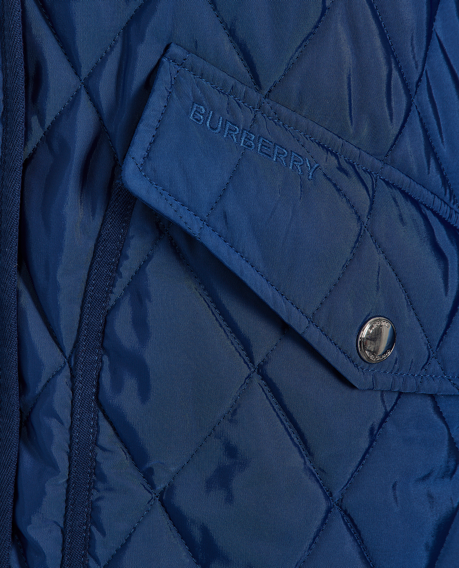 Burberry Quilted Long Jacket, &pound;450, Clothing, Blue, Polyester (Polymer), Other view