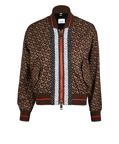 Burberry TB Bomber Jacket, &pound;250, Clothing, Brown, Polyester (Polymer), Front view