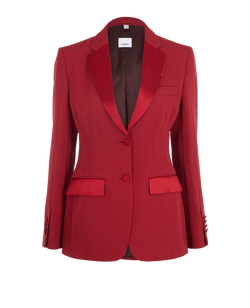 Burberry Long Blazer, Wool, Red, UK10, 2*