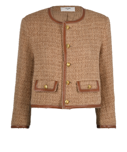 Celine Cropped Jacket, &pound;790, Clothing, Brown, Wool, Front view