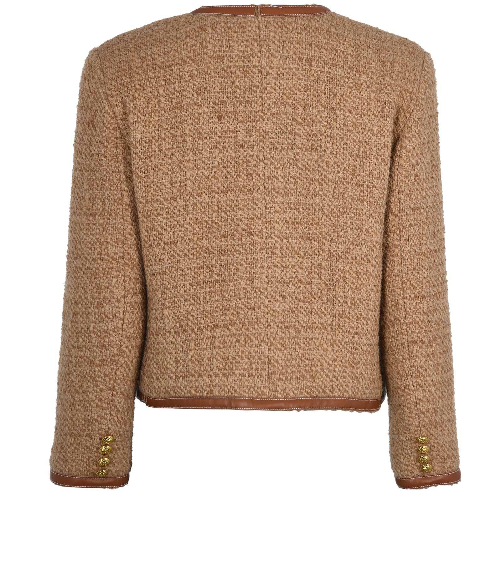 Celine Cropped Jacket, &pound;790, Clothing, Brown, Wool, Back view