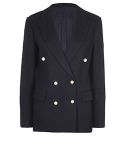 Celine Pearl Button Jacket, wool, navy, 10, 2*