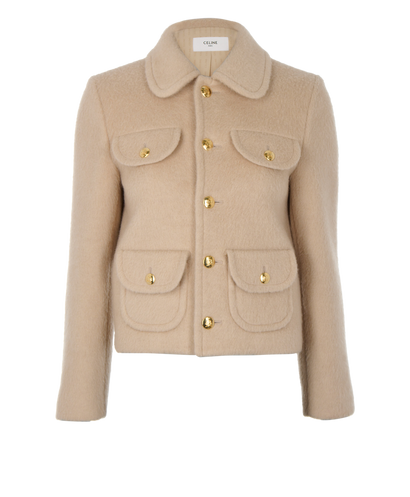 Celine Claudine Collar Cropped Jacket, front view