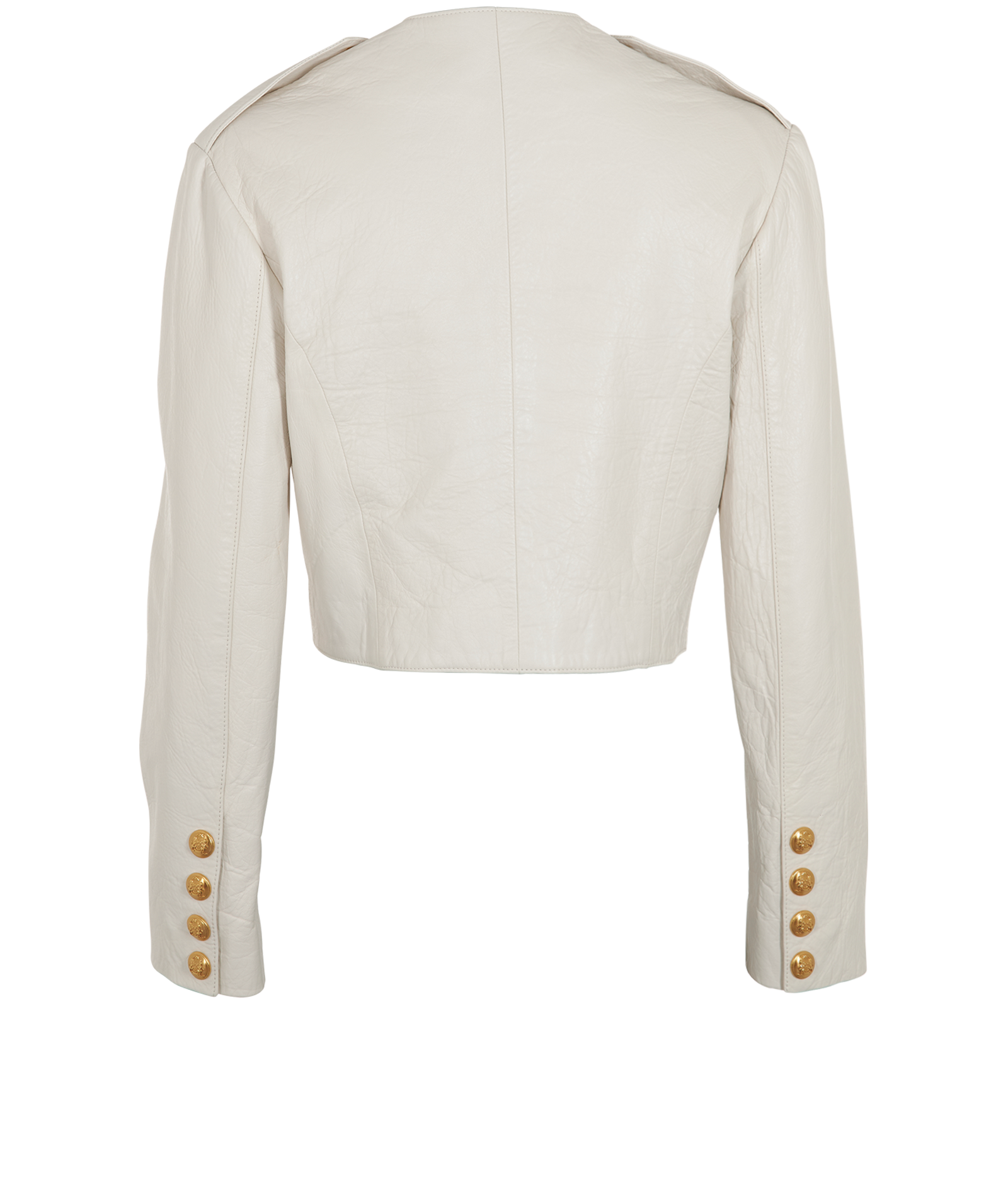 Celine Double Breasted Short Jacket, &pound;550, Clothing, White, Leather, Back view
