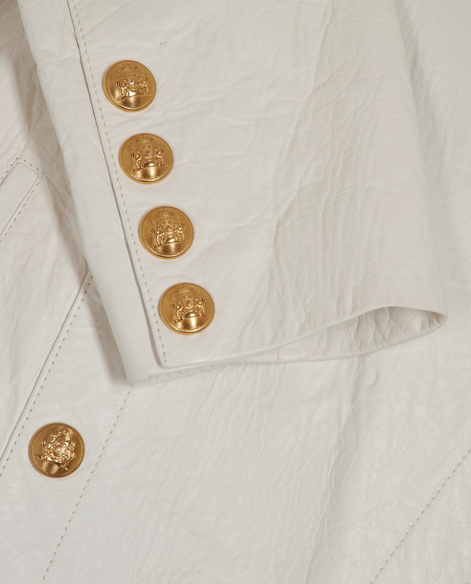Celine Double Breasted Short Jacket, &pound;550, Clothing, White, Leather, Other view