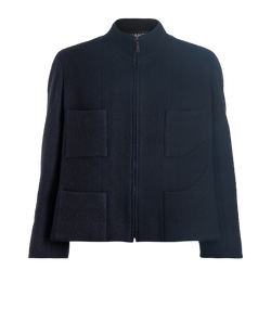 Chanel 00A Zipped Jacket, Cashmere, Black/Blue, UK20, 2*